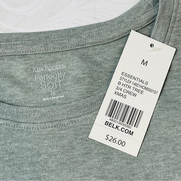 Kim Rogers Perfectly Soft Christmas Tree Grey T-shirt MEDIUM NWT - Picture 5 of 6